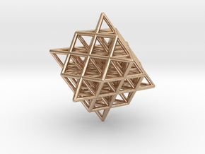 Isometric Vector Matrix - 64 Tetrahedron Grid  in 14k Rose Gold