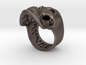 =Epic= Skull Ring - Size 13 in Polished Bronzed Silver Steel