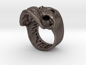 =Epic= Skull Ring - Size 11 in Polished Bronzed Silver Steel
