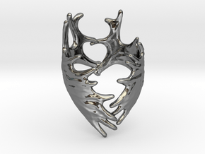 (Size 10) Moose Antler Ring in Fine Detail Polished Silver