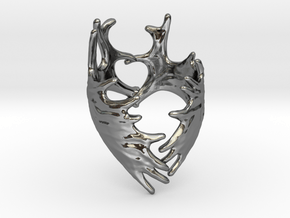  (Size 12) Moose Antler Ring in Fine Detail Polished Silver