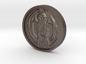 Cthulhu Coin in Polished Bronzed Silver Steel