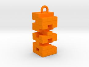 Jenga Necklace in Orange Processed Versatile Plastic