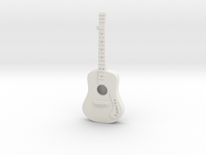 Guitar Pendant in White Natural Versatile Plastic