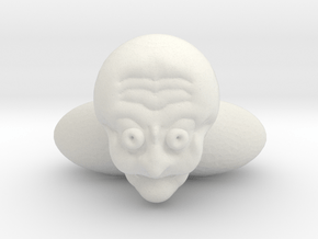 Old Bald Guy Bust in White Natural Versatile Plastic