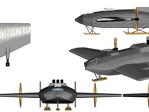 Torpedo Flyer 1:600 x8 in Smooth Fine Detail Plastic