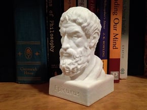 Epicurus Bust 4 inches in White Natural Versatile Plastic