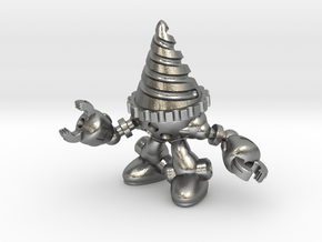 Drill-bot in Natural Silver