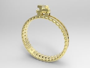 Train Nr1 Ring in 18k Gold Plated Brass: 7 / 54