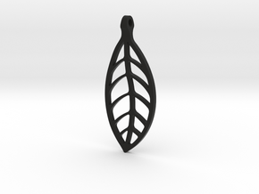 LEAF Necklace SMALL in Black Natural Versatile Plastic