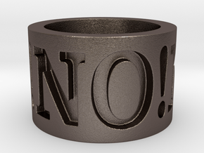 No! No! No! Ring Size 8.5 in Polished Bronzed Silver Steel