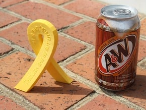Standing Cancer Ribbon - She Is Fierce in Yellow Processed Versatile Plastic