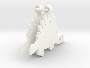 Stegosaurus earrings in White Processed Versatile Plastic