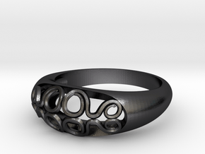 Ring of Waves (Size 7) in Polished and Bronzed Black Steel