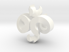 W(h)orl(e)d Burr.(16 moves, 2" version) in White Processed Versatile Plastic