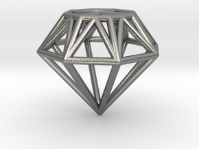 Diamond Pendant in Natural Silver