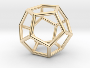 Dodecahedron Pendant in 14K Yellow Gold
