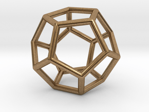 Dodecahedron Pendant in Natural Brass