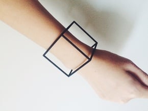 Cube Bracelet - Small in Black Natural Versatile Plastic