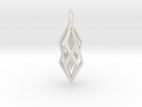 Hanging Crystal Pendent in White Natural Versatile Plastic