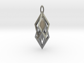 Hanging Crystal Pendent in Natural Silver
