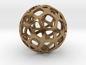 DodecaBall Pendant in Natural Brass