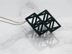 Octahedron Pendant in Black Natural Versatile Plastic