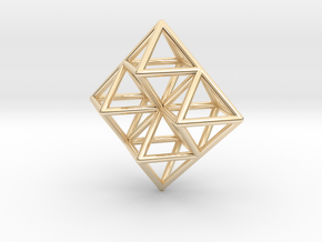 Octahedron Pendant in 14K Yellow Gold