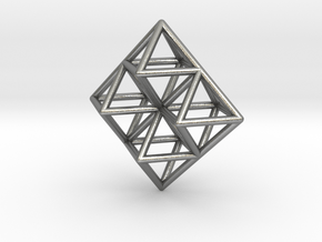 Octahedron Pendant in Natural Silver