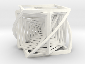 The Bend Cube.  in White Processed Versatile Plastic