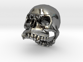 Skull Ring Girl 16mm in Fine Detail Polished Silver