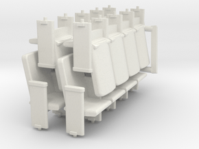 HO Scale theater seats x4 sets in White Natural Versatile Plastic