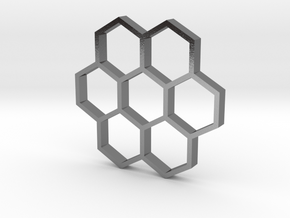 honeycomb pendant in Polished Silver