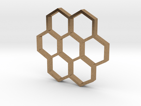honeycomb pendant in Natural Brass