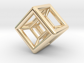Hypercube Pendant in 14K Yellow Gold