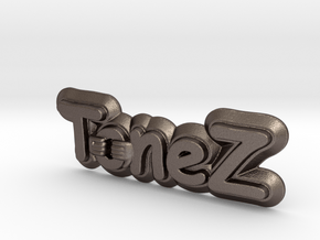 ToneZ Plate - Comic Sans Edition in Polished Bronzed Silver Steel