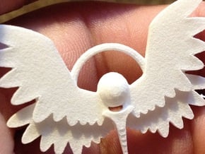 Winged Keychain in White Natural Versatile Plastic
