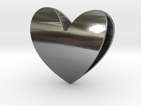Heart 1 in Polished Silver