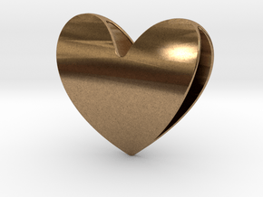 Heart 1 in Natural Brass