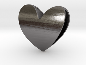 Heart 1 in Polished Nickel Steel