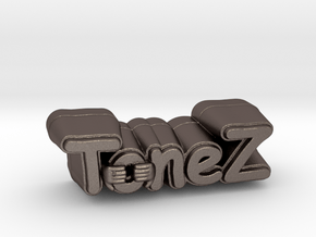 ToneZ Knob - Comic Sans Edition in Polished Bronzed Silver Steel