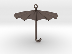 Umbrella Charm in Polished Bronzed Silver Steel