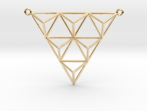 Tetrahedron Pendant 2 in 14K Yellow Gold