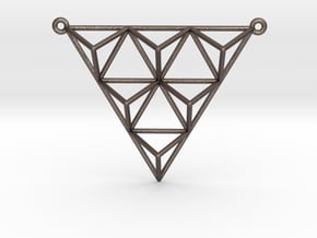 Tetrahedron Pendant 2 in Polished Bronzed Silver Steel
