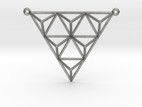 Tetrahedron Pendant 2 in Natural Silver