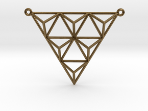 Tetrahedron Pendant 2 in Natural Bronze