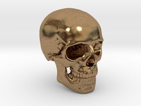 18mm 0.7in Human Skull Crane Schädel че́реп in Natural Brass