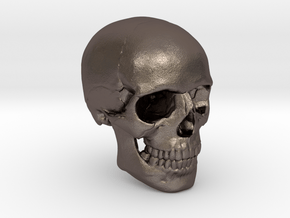 18mm 0.7in Human Skull Crane Schädel че́реп in Polished Bronzed Silver Steel