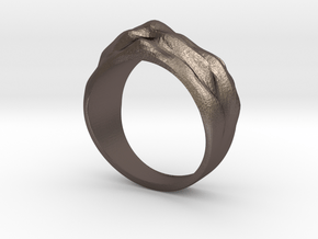 Sand Dune Ring in Polished Bronzed Silver Steel
