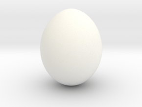 Shiny Cow Bird Egg - smooth in White Processed Versatile Plastic